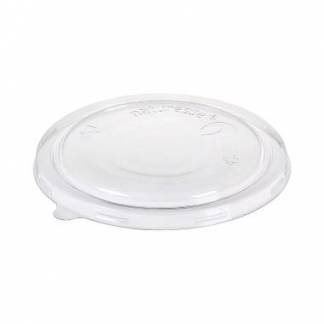 Plastl&aring;g &Oslash;120x10 mm rund bionedbrydelig PLA klar til bakke 360 ml