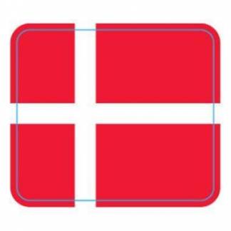 Etiket Dansk flag 30x26mm med frostlim