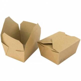 Takeaway &aelig;ske 400 ml 90x90x52mm Karton med biocoating Brun