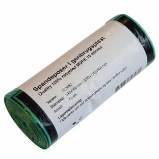 Spandepose Catersource 15ltr B370xL500mm 15my MDPE med Fals Gr&oslash;n 100% genbrug