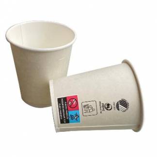 Kaffeb&aelig;ger Pap &Oslash;80xH90mm 25cl 8oz Svanem&aelig;rket Single Wall Hvid&nbsp;Catersource