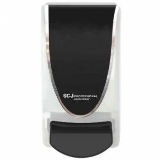 Dispenser Manuel Plast transparent og 1 ltr patron Sort