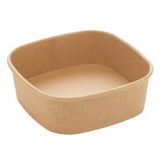 Bowle firkantet 130x130x43 mm 400 ml Kraft med PE Brun