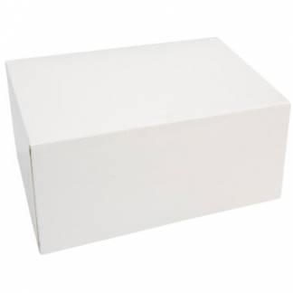 Kage&aelig;ske h&aelig;ngslet l&aring;g h&oslash;j L180xB130xH80mm pap med &aring;ben front uden rude hvid