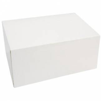 Kage&aelig;ske h&aelig;ngslet l&aring;g h&oslash;j L160xB110xH95mm pap med &aring;ben front uden rude hvid