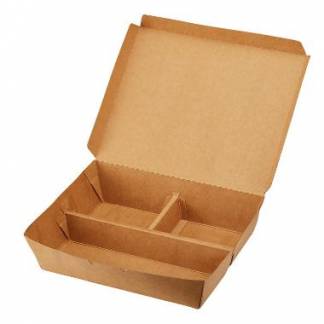Boks 3-rum 208x172x50 mm karton med PE Brun
