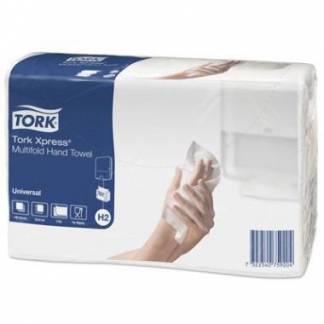 H&aring;ndkl&aelig;deark Tork Universal H2 Z-Fold 2-lag L23.4xB21.3xD7.8cm Mix Hvid