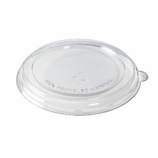 Plastl&aring;g rund &Oslash;194x20 mm RPET Klar til Bagasse sk&aring;l 1200 ml