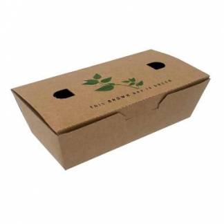 Pommes Frites &AElig;ske Nr. 1 L138xB67xH43mm Pap med tryk og l&aring;g Brun