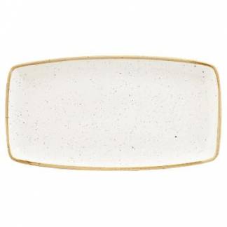 Tallerken Stonecast Rekt. 34.5x18.5cm Porcel&aelig;n Vanilje