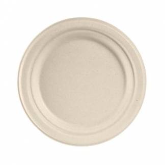 Tallerken rund &Oslash;17cm bagasse FF natur brun