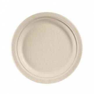 Tallerken rund 22 cm Bagasse FF natur brun