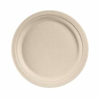 Tallerken rund &Oslash;26cm Bagasse FF natur brun