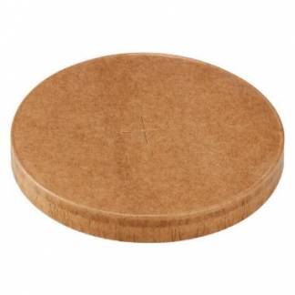 Papl&aring;g &Oslash; 90 mm flad pap/PE til Delicup b&aelig;ger 150 ml Brun