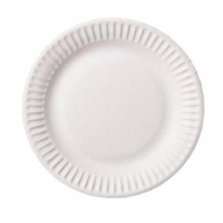 Paptallerken &Oslash;15cm Bionedbrydelig Hvid