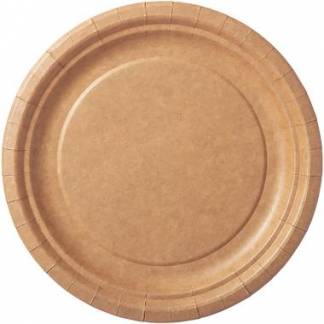 Paptallerken rund &Oslash;18cm coated kraft SC detail pakning Brun
