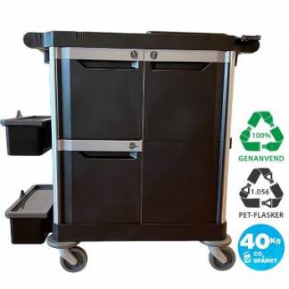 Reng&oslash;ringsvogn Nordic Recycle trolley 2.0 Str. M halvd&oslash;r + held&oslash;r
