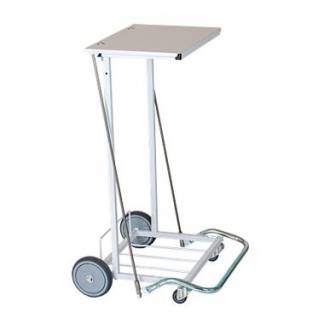 Affaldsstativ 110 ltr med Pedal/L&aring;g Hvid