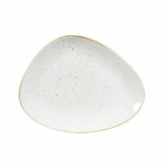 Tallerken Stonecast 26.5x20.5 cm trekantet Porcel&aelig;n Vanilje