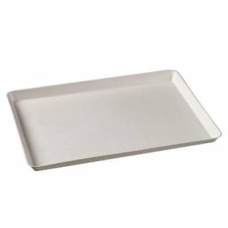 Bakke platte 271x185x20 mm stor Kanopee bagasse af sukkerr&oslash;r Hvid