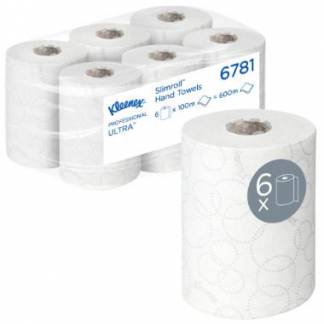 H&aring;ndkl&aelig;derulle Kleenex Ultra Slimroll 19,8cm x 100m Hvid