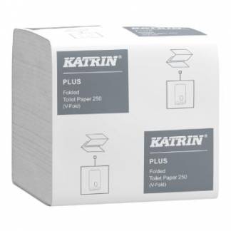 Toiletpapir Bulk i ark Katrin Plus 2-lag 23x10.3cm Hvid