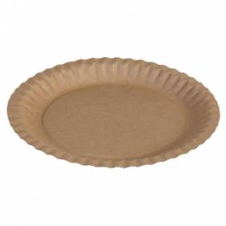 Paptallerken flad rund 230mm Kraft Brun