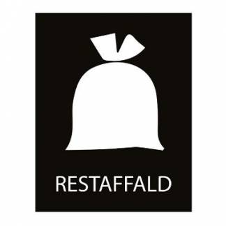 Piktogram restaffald L120xB82mm hvidt uden baggrund