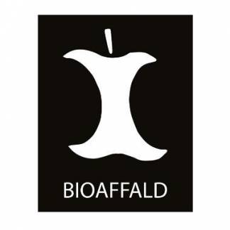 Piktogram bioaffald L120xB75mm hvidt uden baggrund