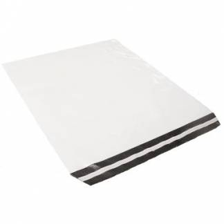 E-handelspose 60my L510xB410xH1mm Plast LDPE hvid/sort med tape