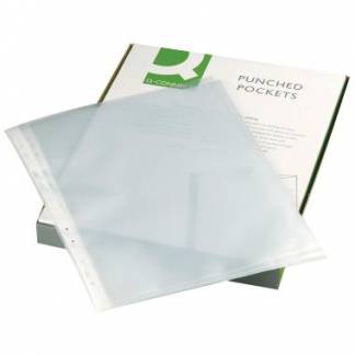 Plastlomme Q-connect klar &aring;ben top 0,12mm pr&aelig;get A4 PP