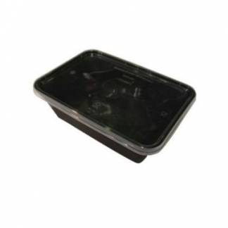 Plastbakke Nudelbakke 750ml L175xB120xH58mm sort med l&aring;g til microovn