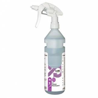 Flaske Tom Skum 750ml med Hoved/Label Gr&aring;/Hvid til SURE Cleaner Disinfectant