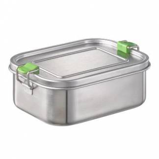 Madkasse med rumindeler og silikoneforsegling 0,8L 13.5x18.5x6.5cm rustfri st&aring;l