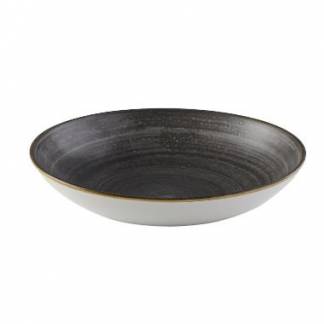 Tallerken Dyb Coupe Stonecast Raw 113,6cl &Oslash;24.8 cm porcel&aelig;n mat sort