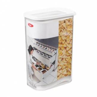 Opbevaringsboks Mepal Modula. 2 liter 15x9x22cm. Klar/hvid San Plast