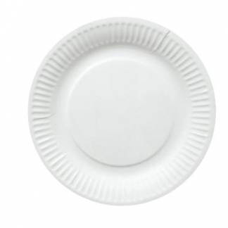 Paptallerken Catersource Ø18cm clay-coated Hvid