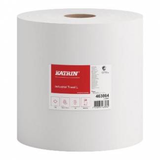 Aft&oslash;rringsrulle Industri Katrin Plus 1-lag &Oslash;38.5cm B23cmxL1230m Nyfiber Hvid