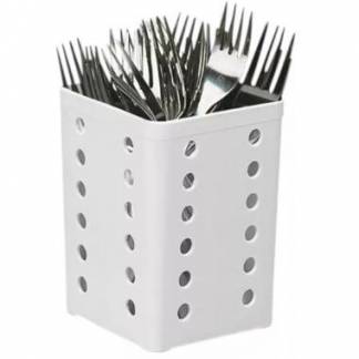 Bestikbeholder 105x105x140mm plast hvid