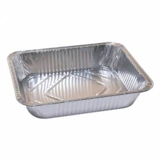 Alubakke 1/2 GN R106G 3600ml L32.4xB26.4xH6cm 100my Med rullet kant S&oslash;lv