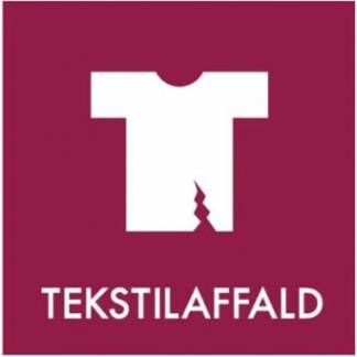 Piktogram L120xB120mm Tekstilaffald