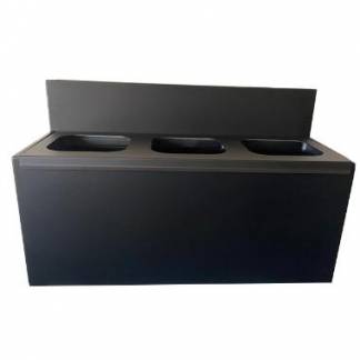 Affaldsstativ v&aelig;goph&aelig;ngt 3 delt 3x20ltr L1070xB315xH495mm med l&aring;g Sort