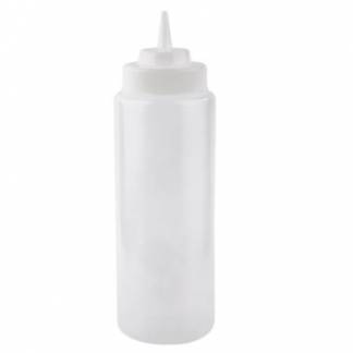 Plastflaske 950ml B8,5xH26,5cm med Tud/Skruel&aring;g klar