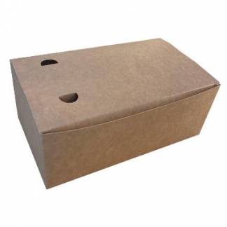 Take away boks 230x140x90 mm Brun/hvid m/lufthuller uden indl&aelig;g