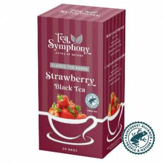 Te Sort Tea Symphony Strawberry Black Tea 20 breve Rainforest Alliance Jordb&aelig;r