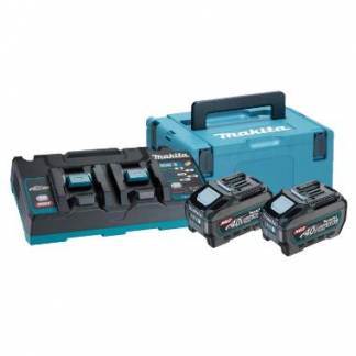 Batteripakke Makita XGT 40V 5.0ah med 2 stk batterier/Dobbelt lader/Kuffert