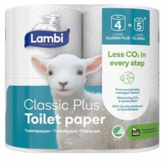 Toiletpapir Lambi Classic Plus 3-lag L25.5m Hvid