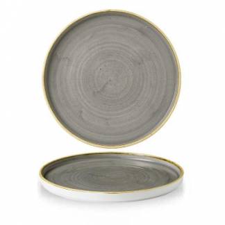Tallerken Stonecast &Oslash;15,7xH2cm Flad Med kant Porcel&aelig;n Gr&aring;