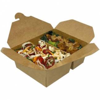 Boks Catersource 2-Rum 380/670ml L170/150xB135/120xH65mm Pap/PE  Brun