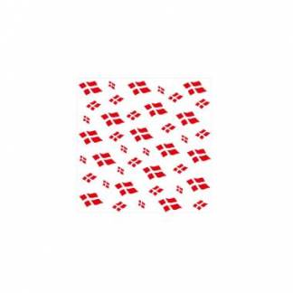 Serviet 3-Lag 33x33cm Med Danske Flag Hvid